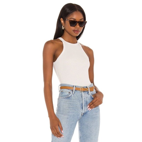 AGOLDE X REVOLVE Rianne Bodysuit Soda Neutral Grey Sleeveless Basic XS NWT $68 - Picture 2 of 6